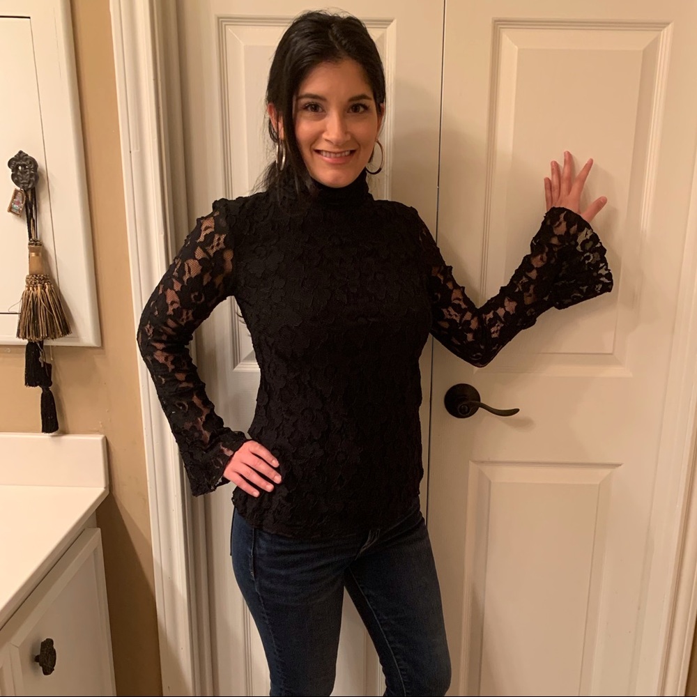 Ink Black Lace Top